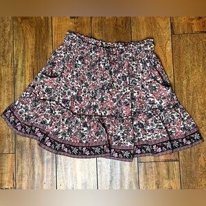 RAGA Floral Boho Mini Skirt Elastic Waist Size XS